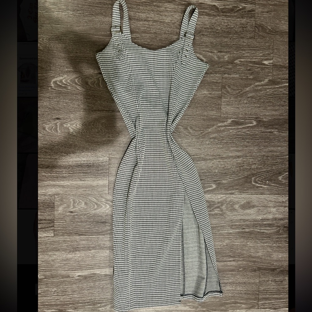 Elegant Black and White Checkered Dress forever 21
